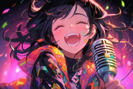 歌に自信がな未経験からアイドルに挑戦する人のイメージイラストい人のイメージイラスト